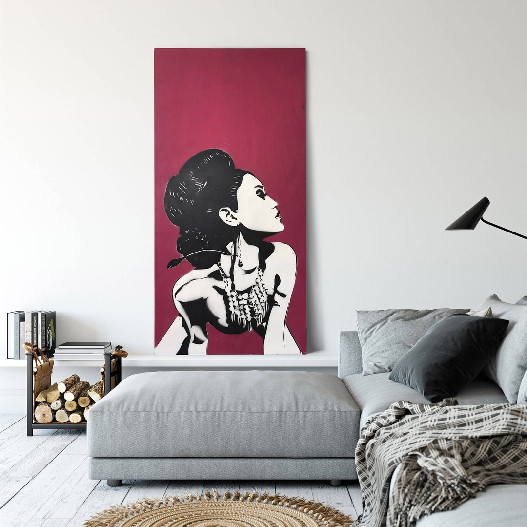 NIGHT Original Stencil on Wood