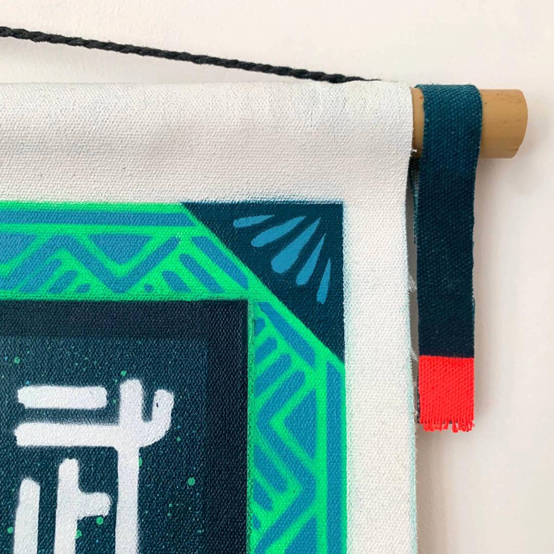 Huitzilopochtli | Canvas & Bamboo Scroll