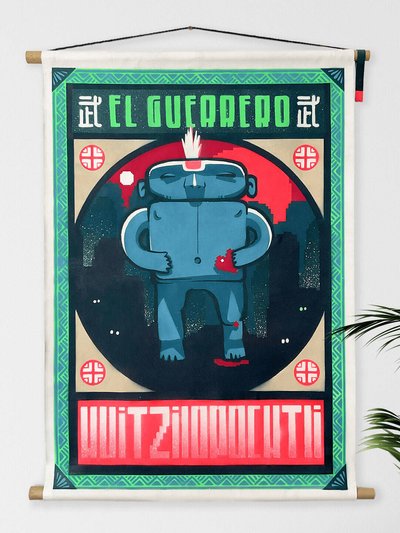Huitzilopochtli | Canvas & Bamboo Scroll